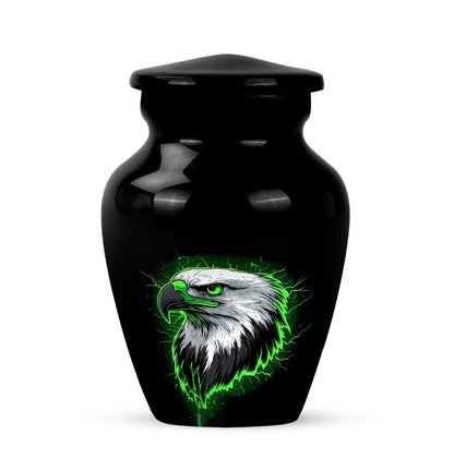 Dignified Black Eagle Cremation Urn for Ashes - 10-inch, 200 cu in - Yatskia