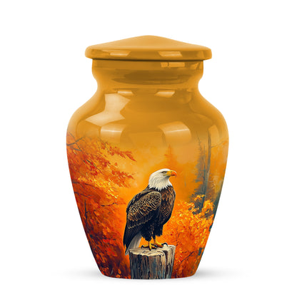 Gold Breathtaking Eagle Memorial Urn for Ashes - 10-inch, 200 cu in - Yatskia