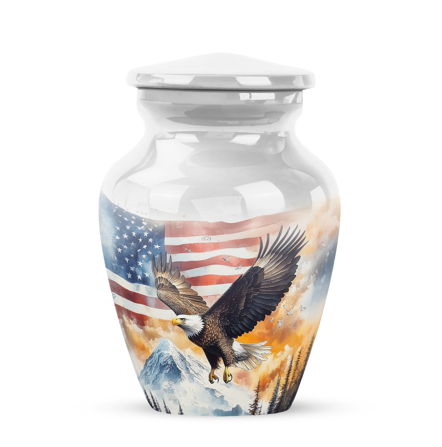 Silver Eagle Sanctuary Cremation Urns for Human Ashes - 10-inch, 200 cu in - Yatskia