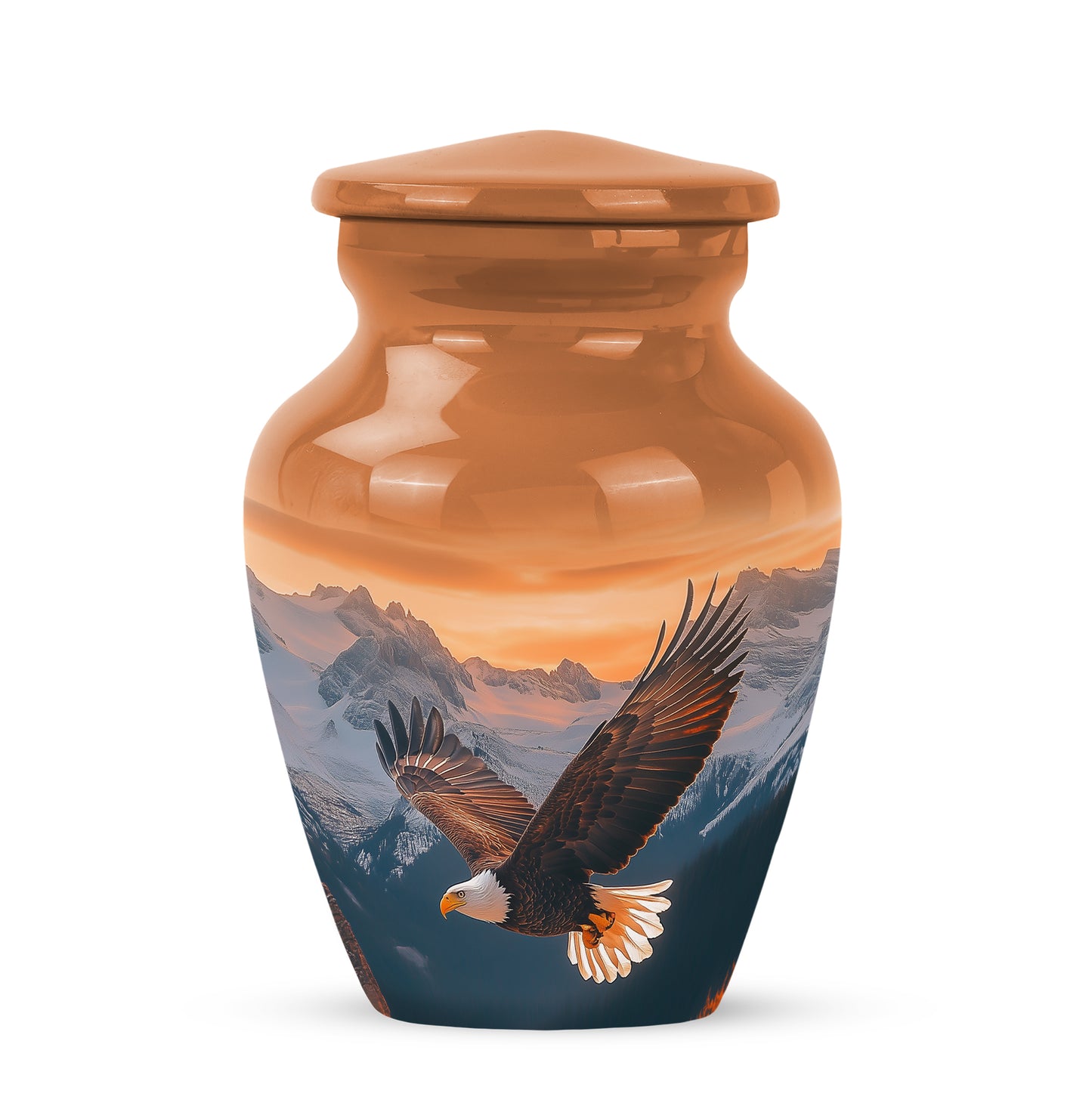 Inspiring Gold Eagle Celebration Urn for Human Ashes - 10-inch, 200 cu in - Yatskia