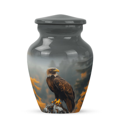 Black Breathtaking Eagle Memorial Urn for Ashes - 10-inch, 200 cu in - Yatskia
