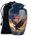 Eagle Cremation Urn for Ashes - American Flag Patriotic Memorial Ashes Keepsake