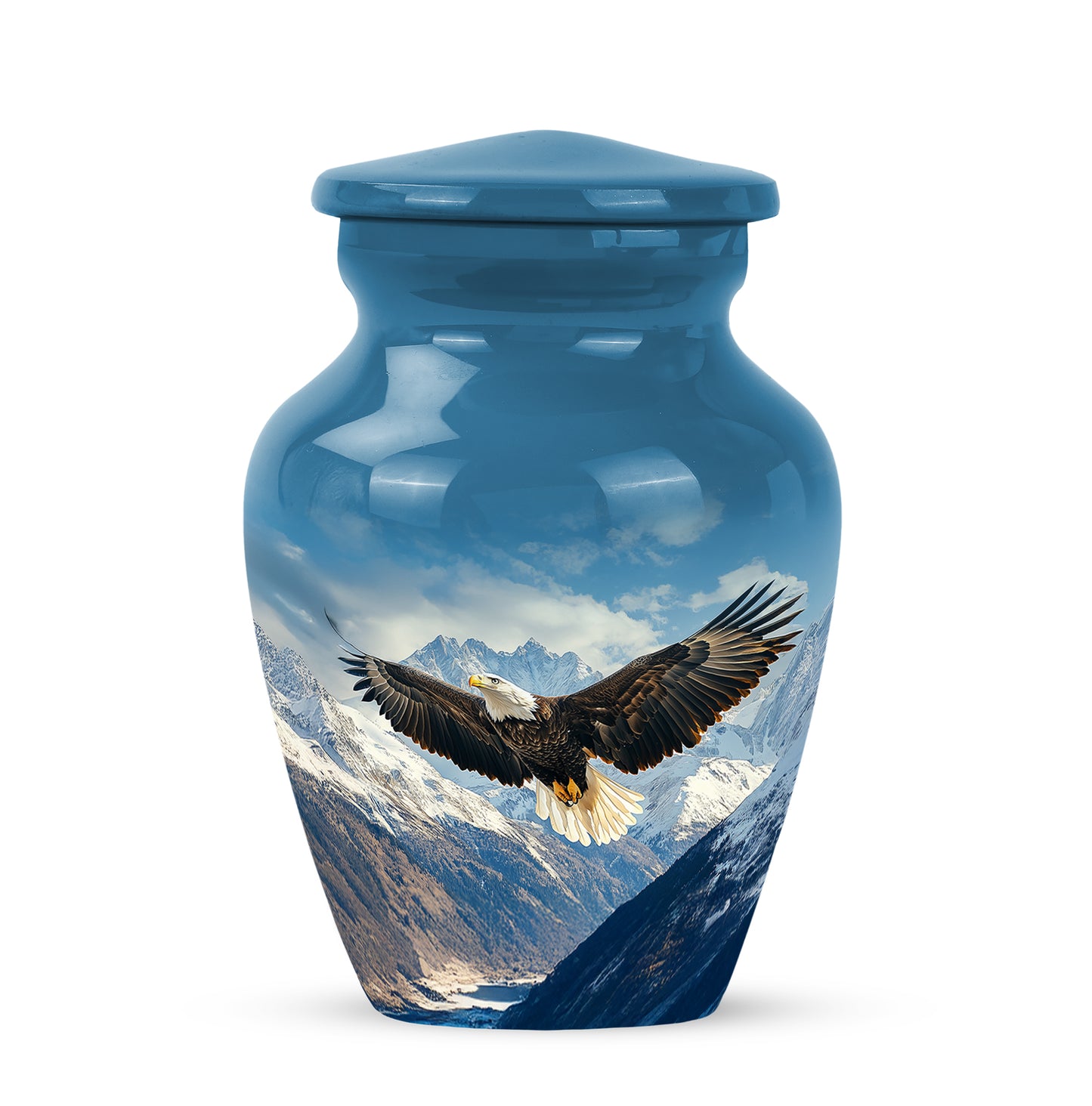Personalized Blue Eagle Cremation Urns for Ashes - Peaceful 10-inch - Yatskia