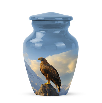 Radiant Eagle Memorial Cremation Urns - Blue 10-inch, 200 cu in - Yatskia