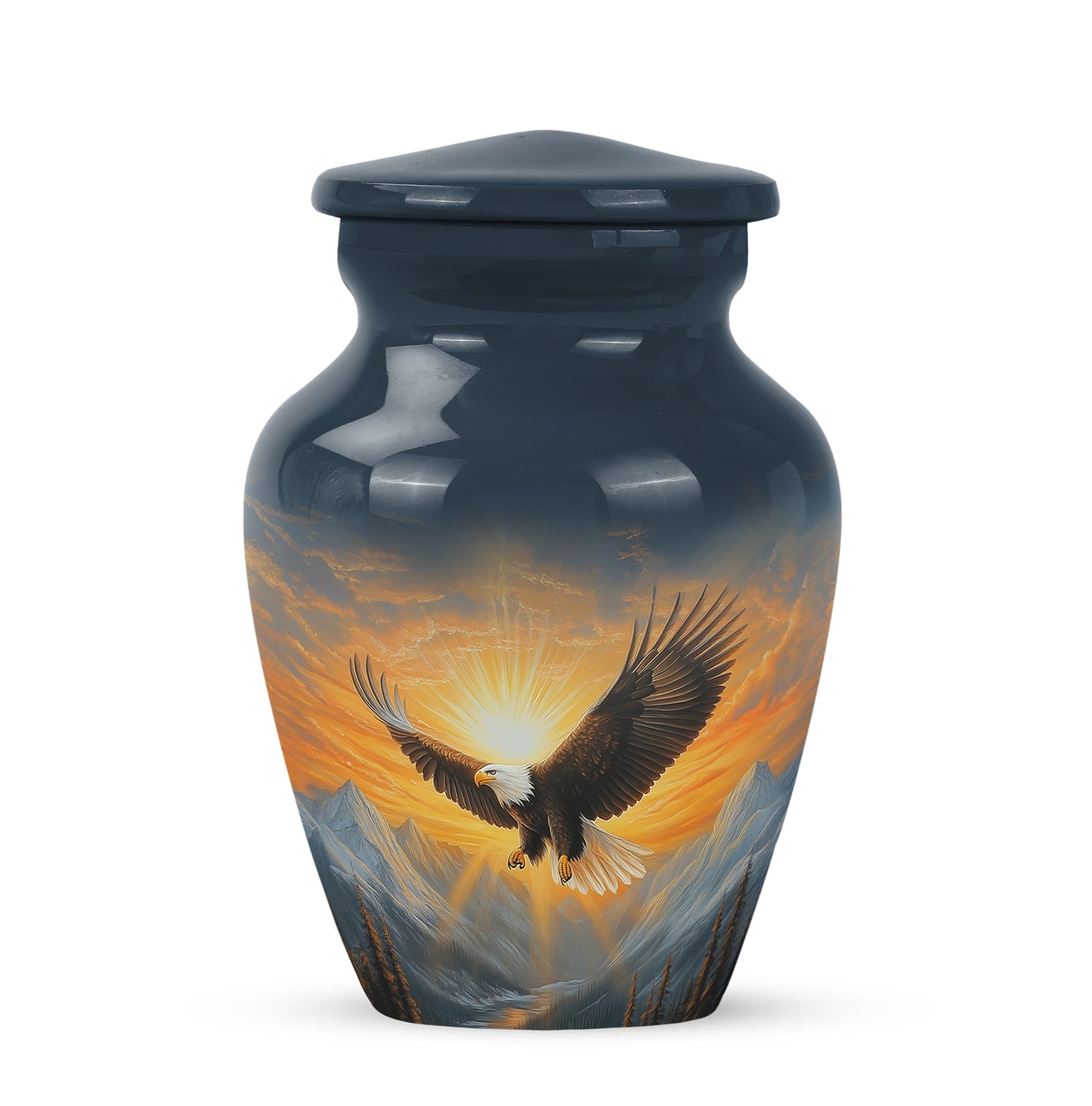 Timeless Blue Eagle Cremation Urn for Ashes - 10-inch, 200 cu in - Yatskia