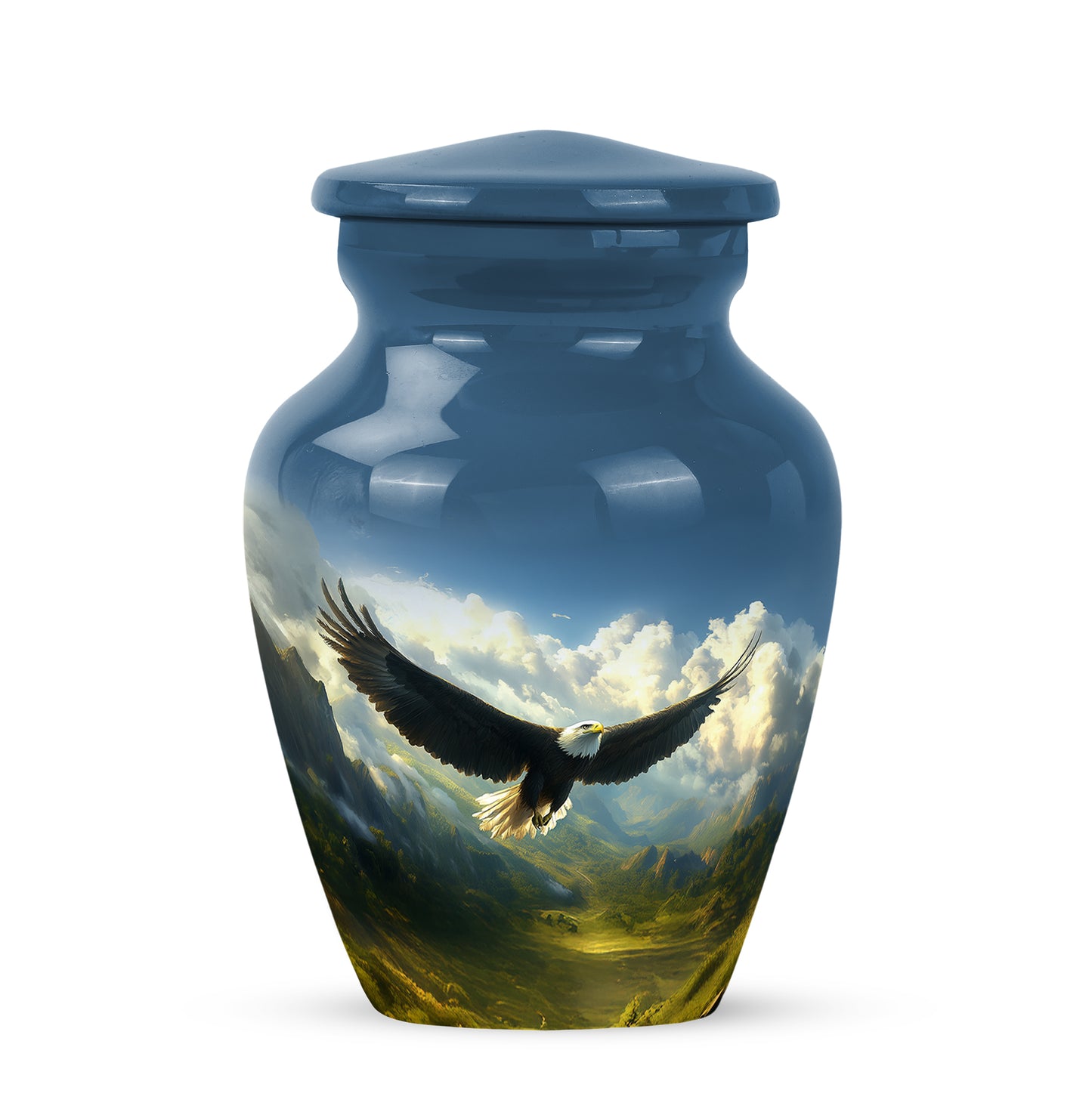 Blue Eagle Devotion Cremation Urns for Human Ashes - 10-inch, 200 cu in - Yatskia