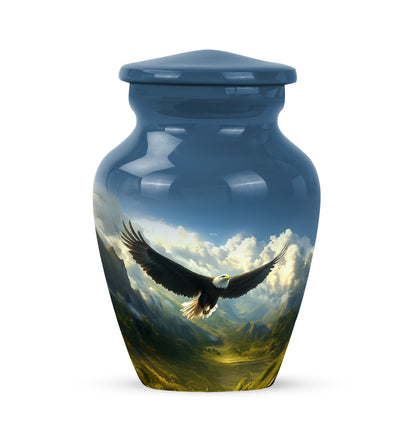 Blue Eagle Devotion Cremation Urns for Human Ashes - 10-inch, 200 cu in - Yatskia