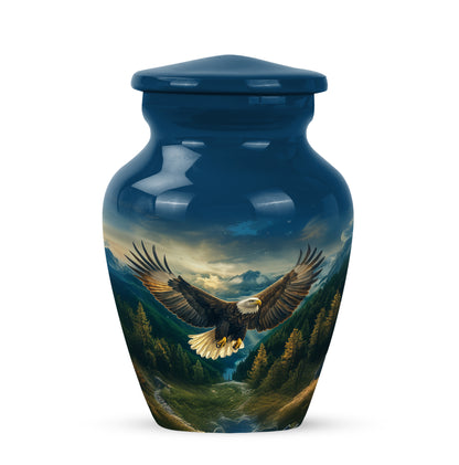 Resplendent Blue Eagle Cremation Urn for Ashes - 10-inch, 200 cu in - Yatskia