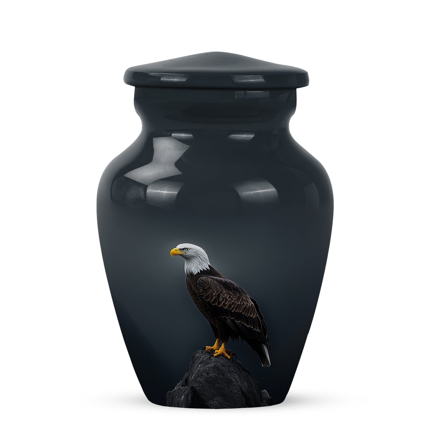 Blue Stately Eagle Cremation Urns for Human Ashes - 10-inch, 200 cu in - Yatskia