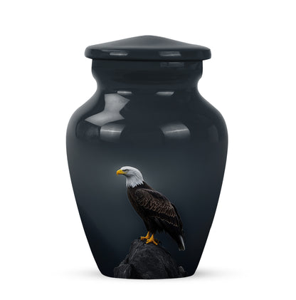 Blue Stately Eagle Cremation Urns for Human Ashes - 10-inch, 200 cu in - Yatskia