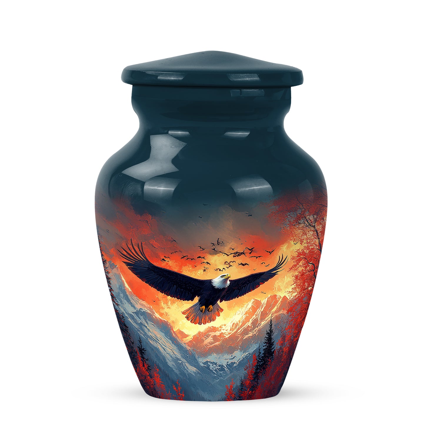 Remarkable Eagle Memorial Cremation Urns - Blue 10-inch, 200 cu in - Yatskia