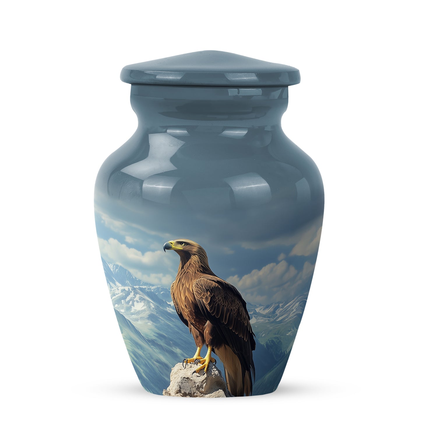Personalized Eagle Cremation Urns - Eminent Blue 10-inch, 200 cu in - Yatskia