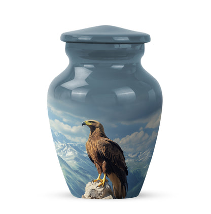 Personalized Eagle Cremation Urns - Eminent Blue 10-inch, 200 cu in - Yatskia