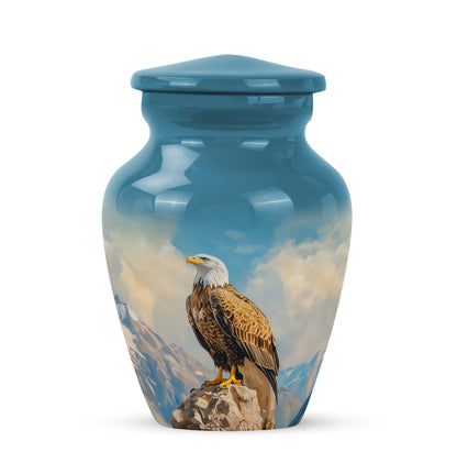 Lustrous Eagle Cremation Urns for Human Ashes - Blue 10-inch - Yatskia