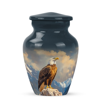 Blue Treasured Eagle Cremation Urns for Human Ashes - 10-inch, 200 cu in - Yatskia
