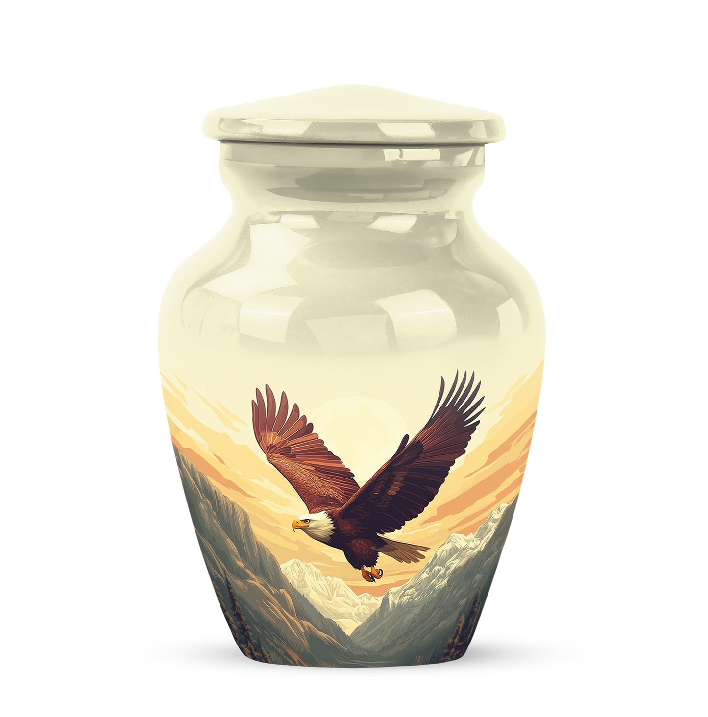Gold Sacred Eagle Cremation Urns for Human Ashes - 10-inch, 200 cu in - Yatskia