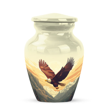 Gold Sacred Eagle Cremation Urns for Human Ashes - 10-inch, 200 cu in - Yatskia
