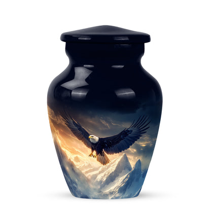Timeless Blue Eagle Cremation Urn for Ashes - 10-inch, 200 cu in - Yatskia