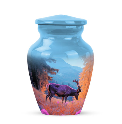 Blue Deer Memorial Cremation Urns for Human Ashes - 10-inch, 200 cu in - Yatskia