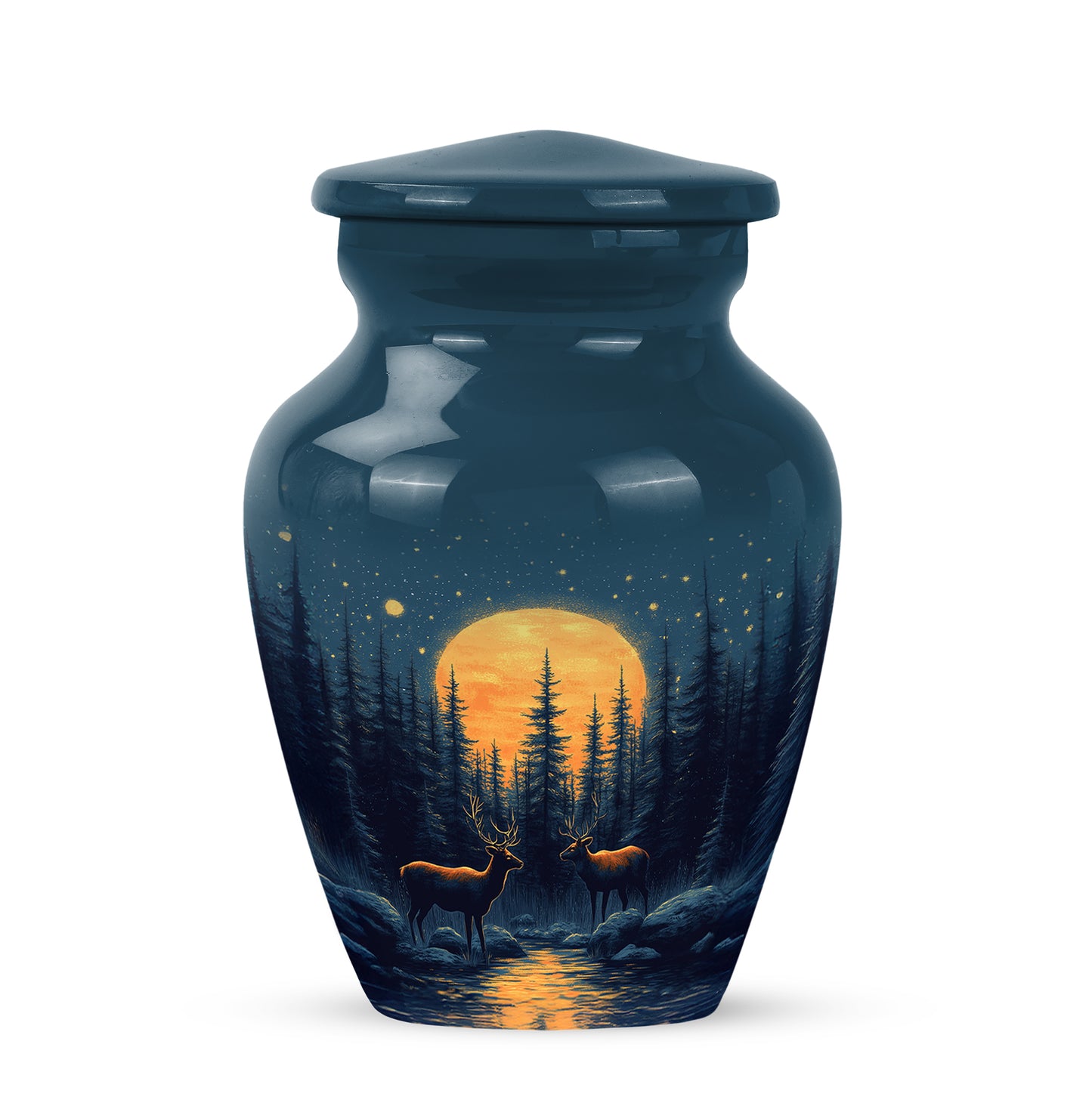 Blue Deer Cremation Urns - Imperial Tribute 10-inch, 200 cu in - Yatskia