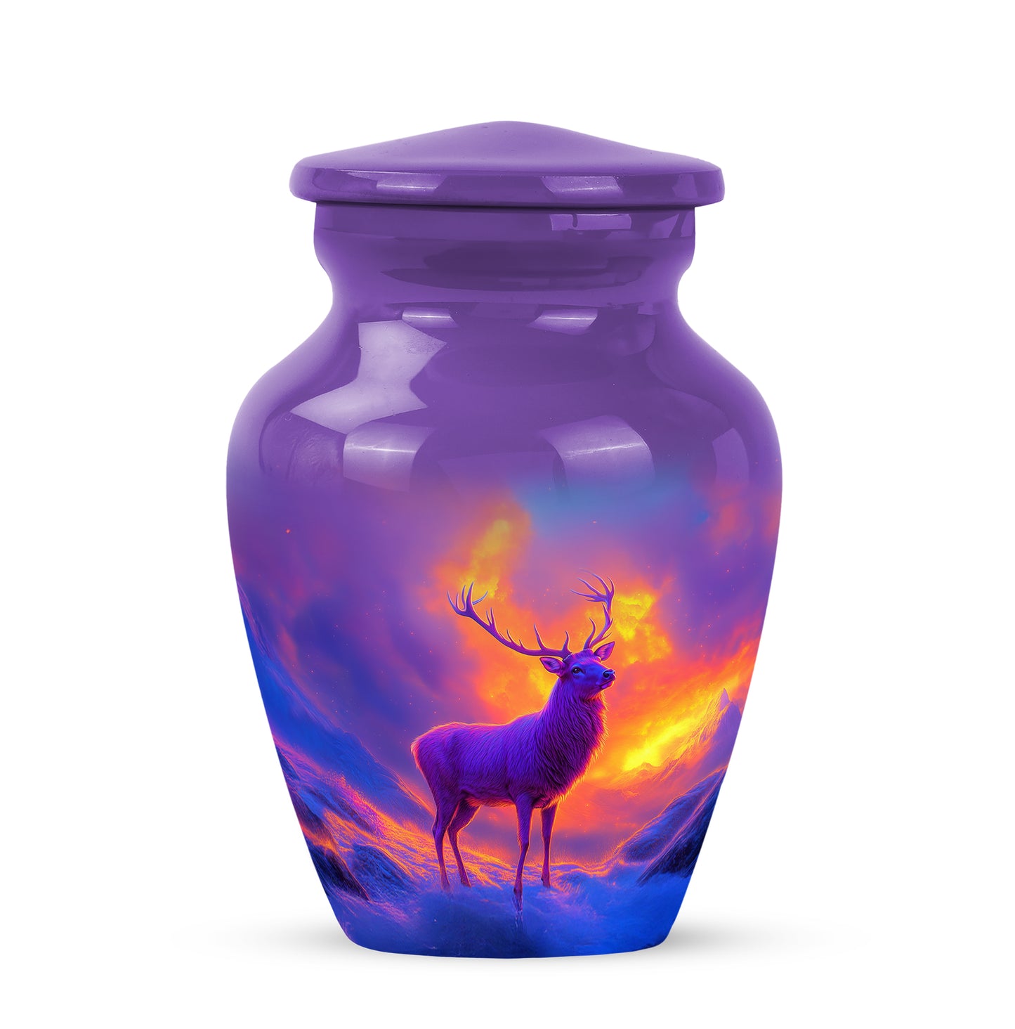 Sublime Deer Cremation Urns for Human Ashes - Purple 10-inch - Yatskia
