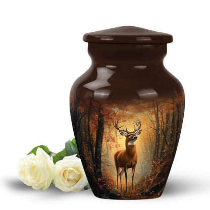 Personalized Deer Cremation Urns - Pristine Gold 10-inch, 200 cu in - Yatskia