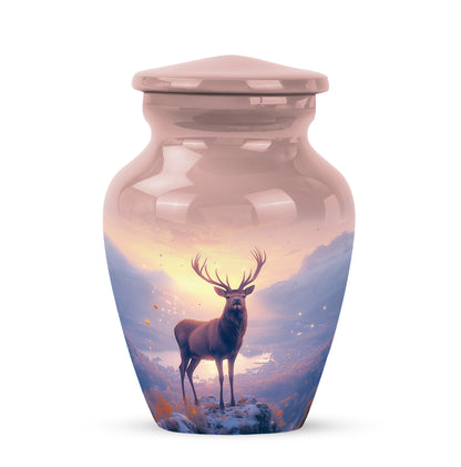 Lustrous Deer Cremation Urns for Human Ashes - Red 10-inch - Yatskia