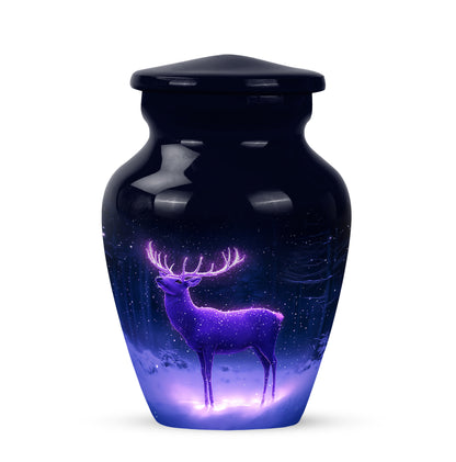 Blue Venerable Deer Cremation Urns for Human Ashes - 10-inch, 200 cu in - Yatskia
