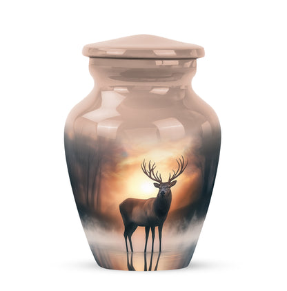 Personalized Deer Cremation Urns - Eminent Gold 10-inch, 200 cu in - Yatskia