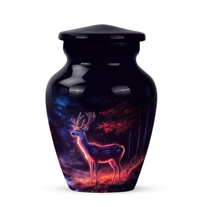 Personalized Refined Deer Cremation Urns - Black 10-inch, 200 cu in - Yatskia