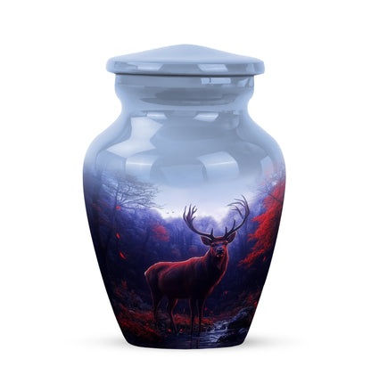 Inspiring Blue Deer Celebration Urn for Human Ashes - 10-inch, 200 cu in - Yatskia