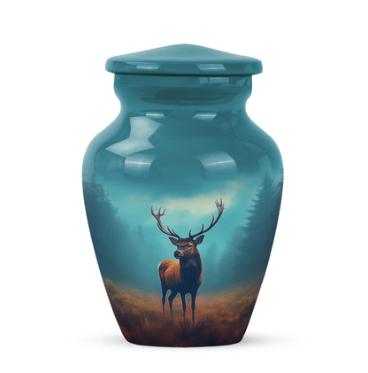 Teal Deer Devotion Cremation Urns for Human Ashes - 10-inch, 200 cu in - Yatskia
