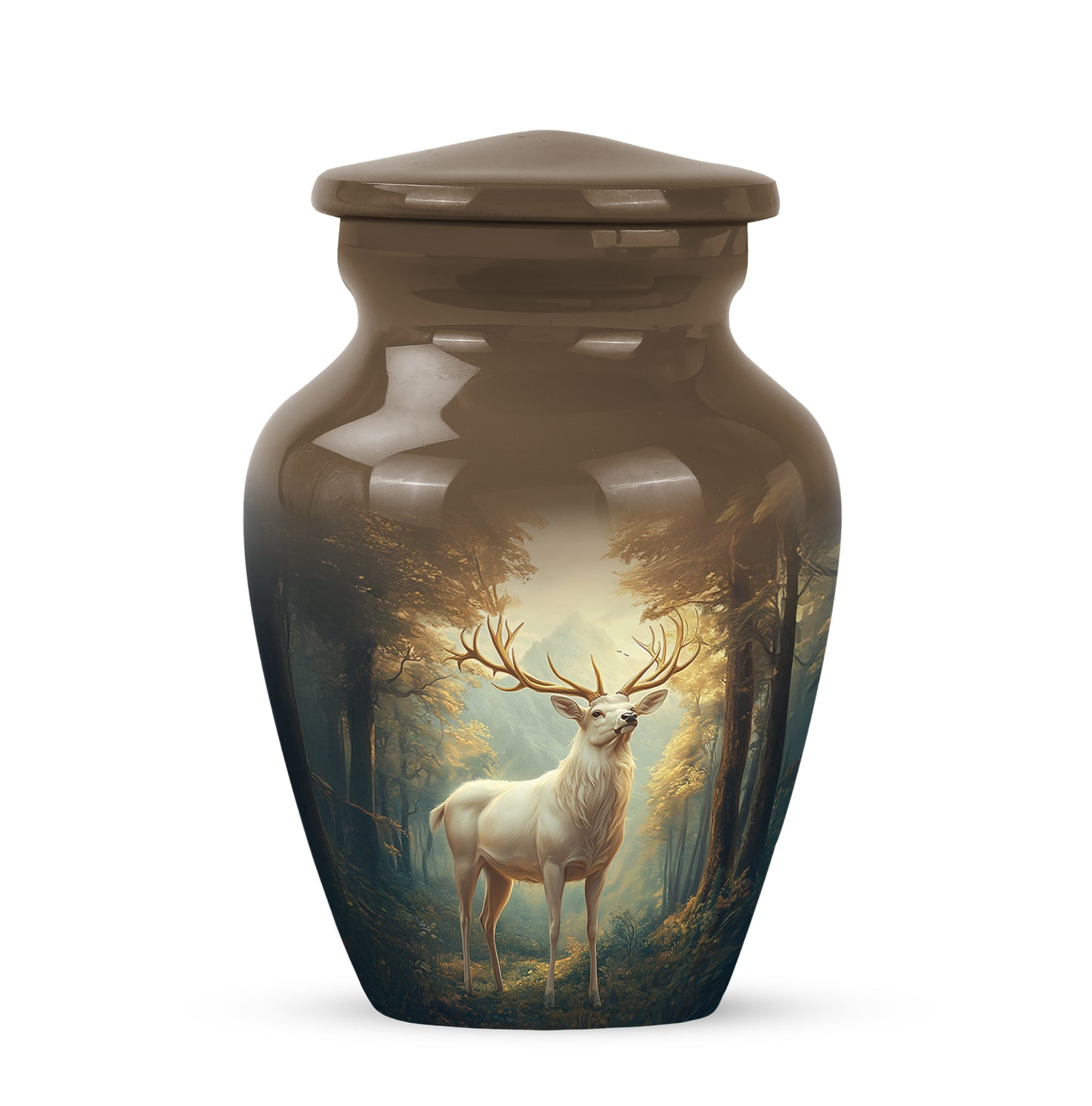 Remarkable Deer Memorial Cremation Urns - Gold 10-inch, 200 cu in - Yatskia