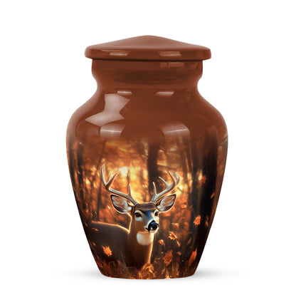 Gold Deer Journey Cremation Urns for Human Ashes - 10-inch, 200 cu in - Yatskia