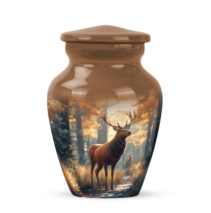 Personalized Gold Deer Cremation Urns for Ashes - Majestic 10-inch - Yatskia