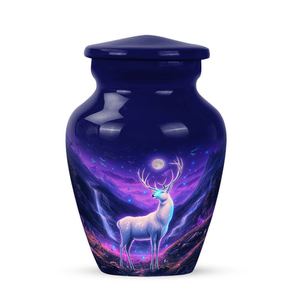 Remarkable Deer Memorial Cremation Urns - Blue 10-inch, 200 cu in - Yatskia