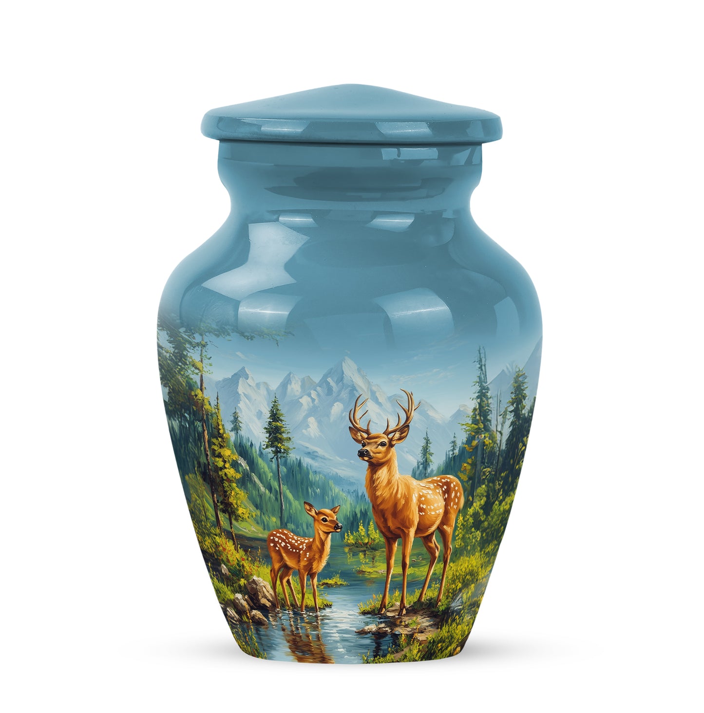Hallowed Deer Cremation Urns for Human Ashes - Blue 10-inch - Yatskia