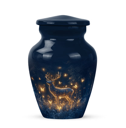 Blue Beloved Deer Cremation Urns for Human Ashes - 10-inch, 200 cu in - Yatskia