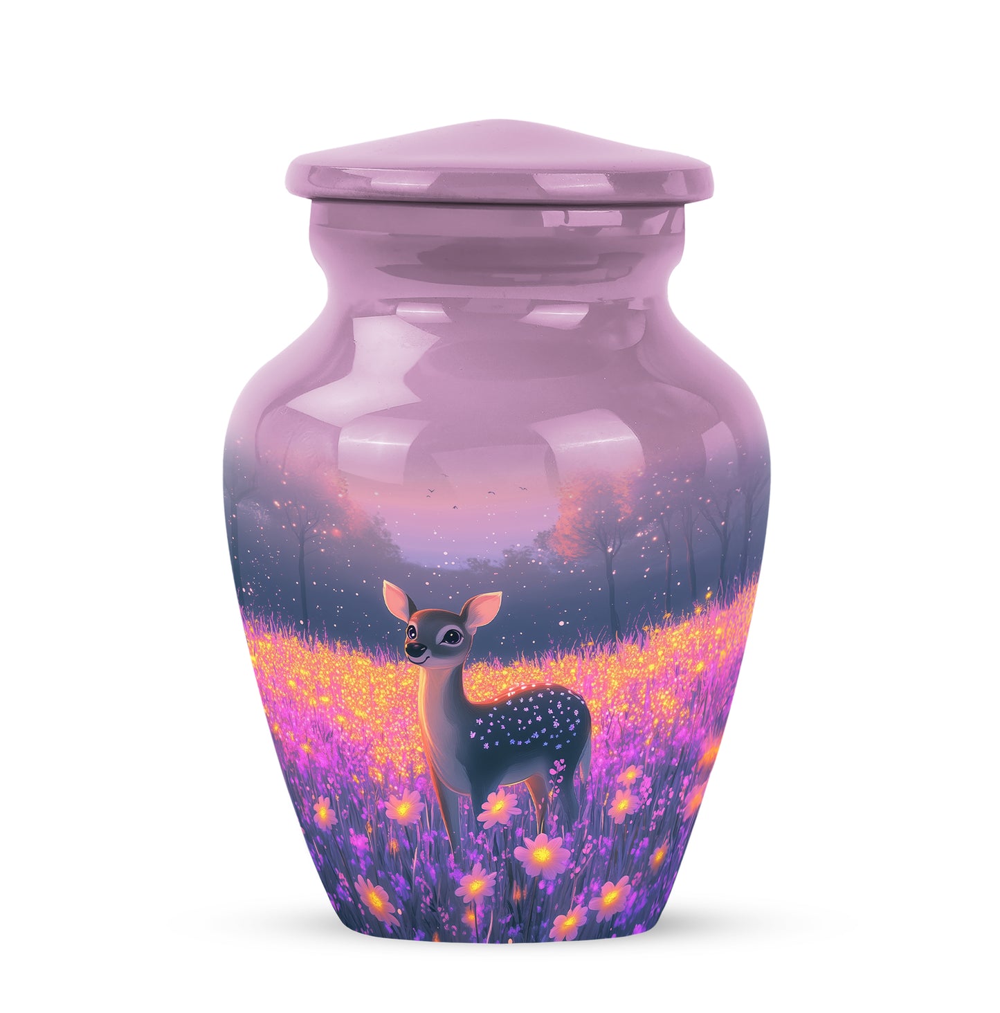 Stunning Pink Deer Homage Urn for Human Ashes - 10-inch, 200 cu in - Yatskia