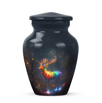 Resplendent Blue Deer Cremation Urn for Ashes - 10-inch, 200 cu in - Yatskia
