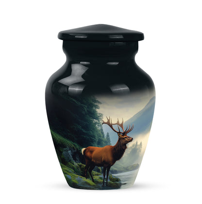 Blue Deer Memorial Cremation Urns for Human Ashes - 10-inch, 200 cu in - Yatskia
