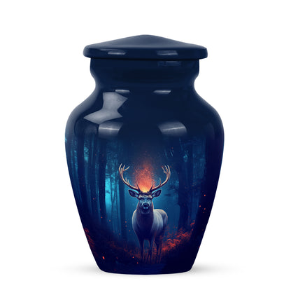 Personalized Deer Cremation Urns - Eminent Blue 10-inch, 200 cu in - Yatskia