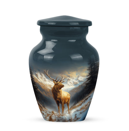 Personalized Deer Cremation Urns - Pristine Blue 10-inch, 200 cu in - Yatskia