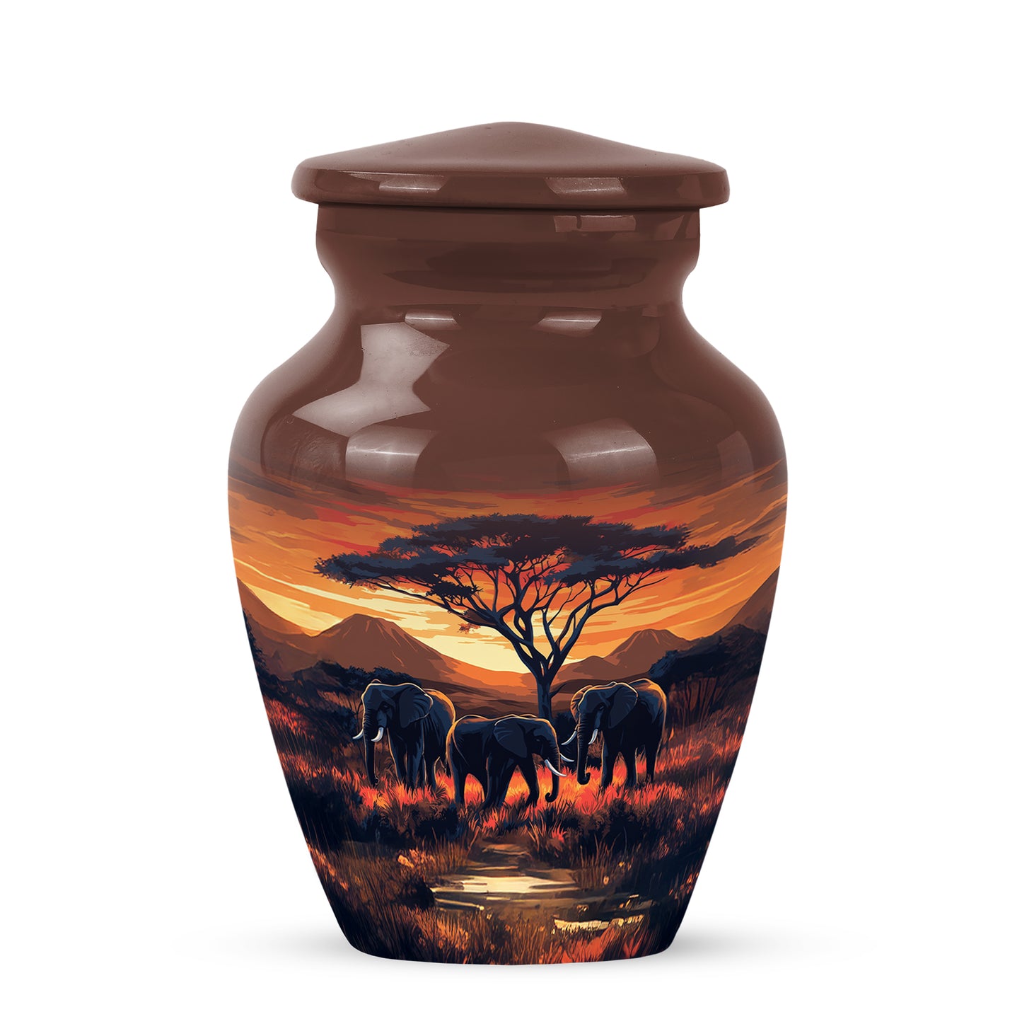 Red Elephant Cremation Urns - Glorious Remembrance 10-inch, 200 cu in - Yatskia