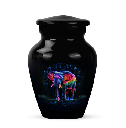 Personalized Elephant Cremation Urns - Soothing Black 10-inch, 200 cu in - Yatskia