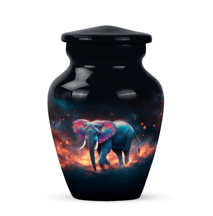 Divine Black Elephant Cremation Urn for Ashes - 10-inch, 200 cu in - Yatskia