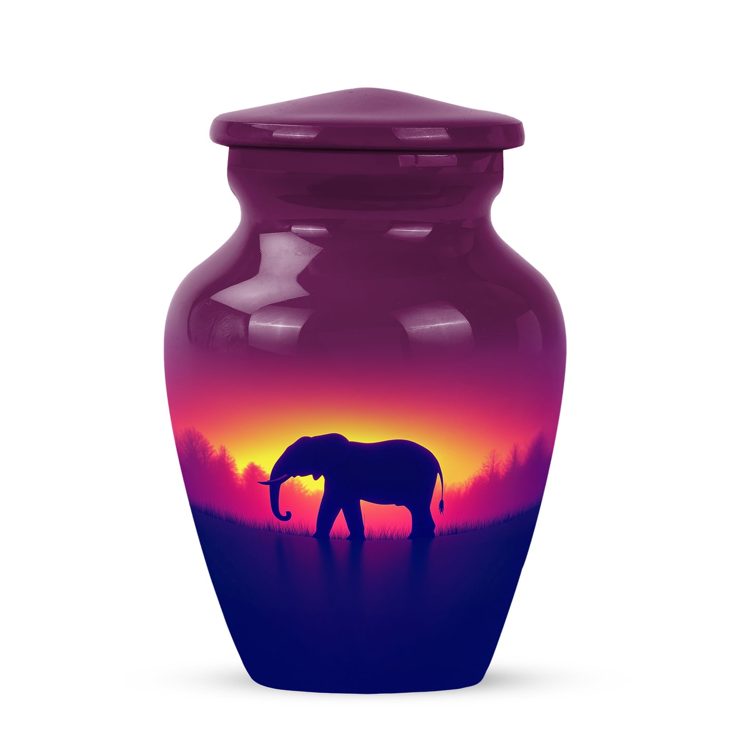 Illustrious Elephant Memorial Cremation Urns - Pink 10-inch, 200 cu in - Yatskia