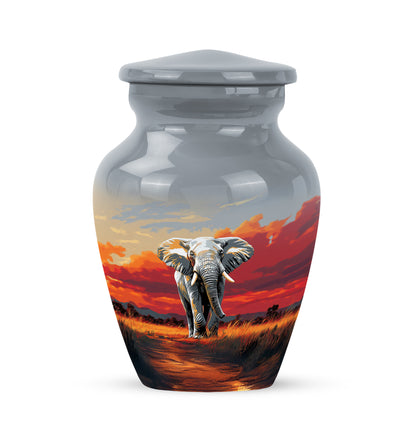 Gray Elephant Cremation Urns - Honored Testament 10-inch, 200 cu in - Yatskia
