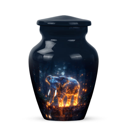 Graceful Blue Elephant Beacon Urn for Human Ashes - 10-inch, 200 cu in - Yatskia