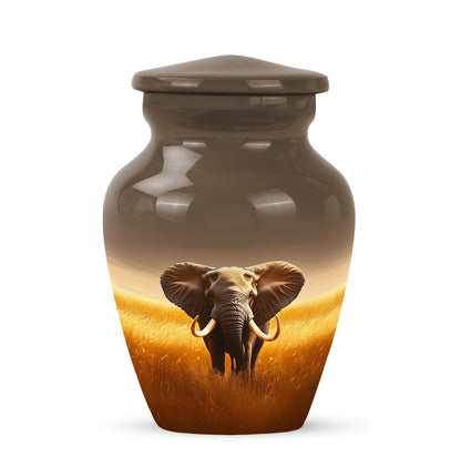 Regal Elephant Memorial Cremation Urns - Gold 10-inch, 200 cu in - Yatskia